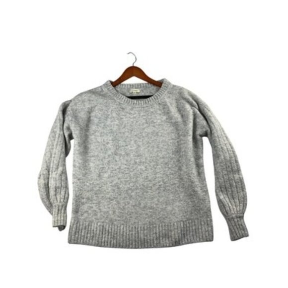 Max Studio Womens Sweater L Gray Wool Blend Crew Neck Pullover - Picture 1 of 4